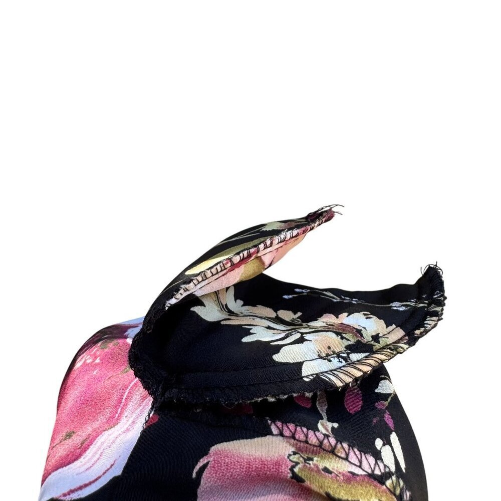 Maggie Sweet‎ Vintage Y2K Womens Floral Black Pink Boho Long Sleeve Blouse S - Picture 7 of 8